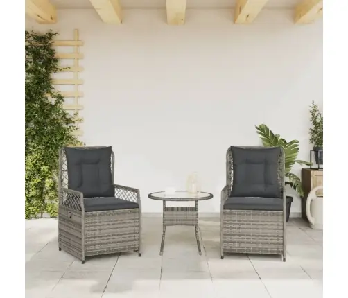 Atgāžami Dārza Krēsli, 2 Gab., Pelēka Pe Rotangpalma Vidaxl