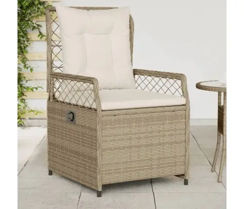 Atgāžami Dārza Krēsli, 2 Gab., Bēša Pe Rotangpalma Vidaxl