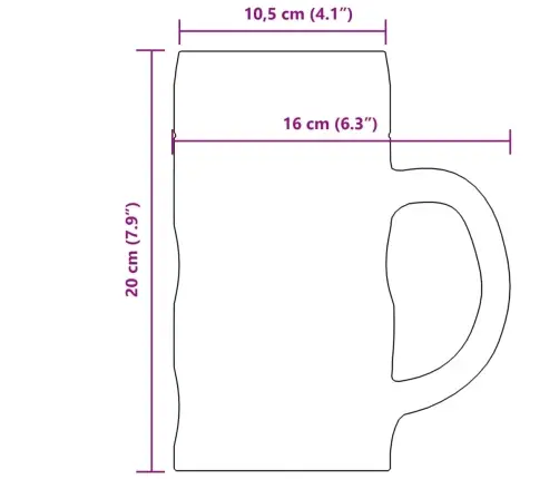 Alus Kausi Ar Rokturi, 6 Gab., 1000 Ml Vidaxl