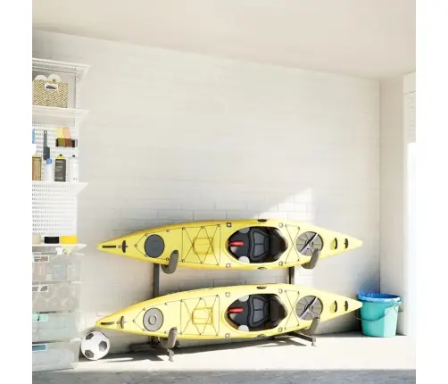 Kajaku Uzglabāšanas Plaukts 2 Laivām, 250X57X127,5 Cm, Tērauds Vidaxl