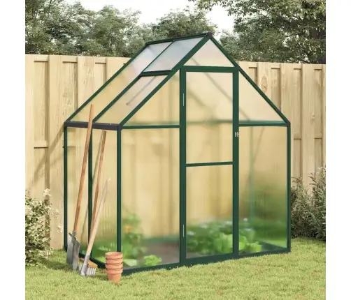 Siltumnīca Ar Pamatni, Zaļš, 169X114X195 Cm, Alumīnijs Vidaxl