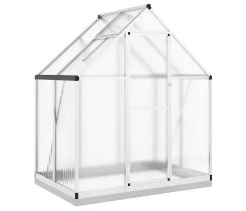 Siltumnīca Ar Pamatni, Sudraba, 169X114X202 Cm, Alumīnijs Vidaxl