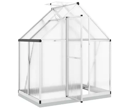 Siltumnīca Ar Pamatni, Sudraba, 169X114X202 Cm, Alumīnijs Vidaxl