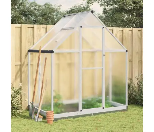 Siltumnīca Ar Pamatni, Sudraba, 169X114X202 Cm, Alumīnijs Vidaxl