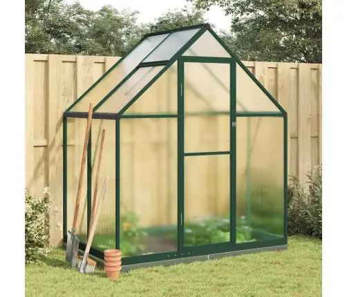 Siltumnīca Ar Pamatni, Zaļš, 169X114X202 Cm, Alumīnijs Vidaxl