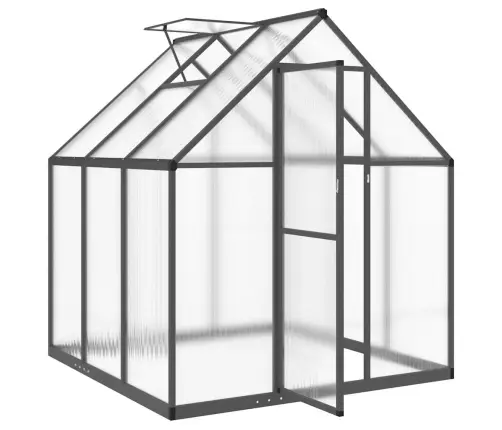 Siltumnīca Ar Pamatnes Rāmi, Antracītpelēks, 445X169X195 Cm Vidaxl