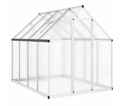 Siltumnīca Ar Pamatnes Rāmi, Sudraba, 224X169X195 Cm, Alumīnijs Vidaxl
