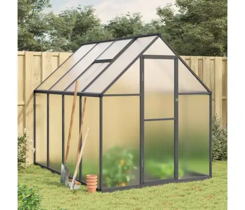 Siltumnīca Ar Pamatnes Rāmi, Antracītpelēks, 224X169X195 Cm Vidaxl