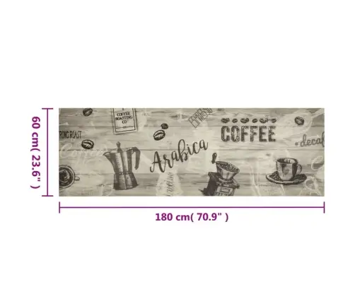 Virtuves Paklājs, Mazgājams, Ar Uzrakstu, 60X180 Cm, Samts Vidaxl