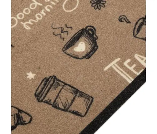 Virtuvės Kilimėlis, Rudas, 60X180cm Aksomas, Plaunamas