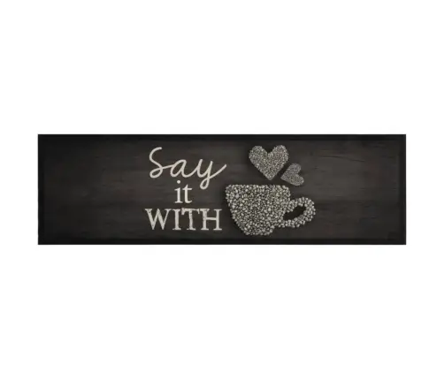 Köögivaip, Pestav, Must Kruus, 45 X 150 cm Samet