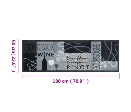 Köögivaip, Pestav, Vein, Hall, 60 X 180 cm Samet