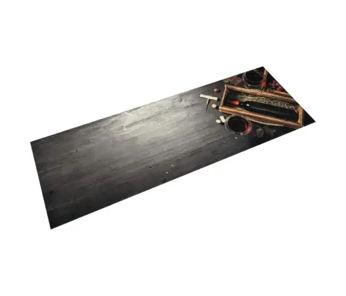 Virtuvės Kilimėlis, 60X180cm Aksomas, Plaunamas, Vyno Butelys