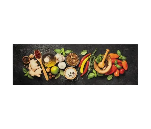 Virtuves Paklājs, Mazgājams, Garšvielu Apdruka, 60X180 Cm Vidaxl