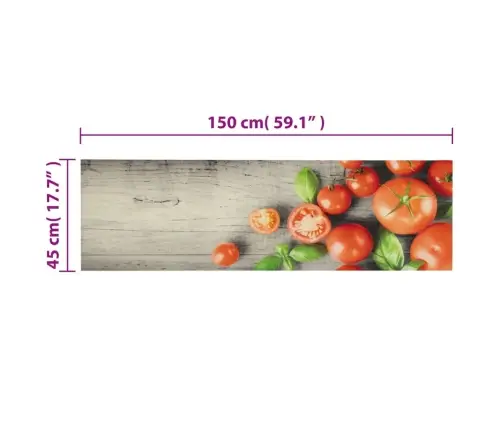 Virtuves Paklājs, Mazgājams, Tomātu Apdruka, 45X150 Cm, Samts Vidaxl Virtuves Paklājs, Mazgājams, Tomātu Apdruka, 45X150 Cm, Samts Vidaxl