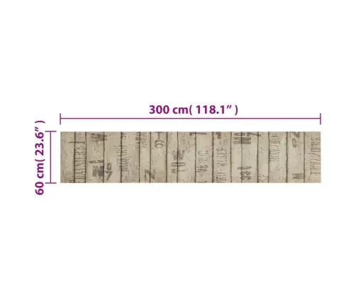 Virtuves Paklājs, Mazgājams, Žoga Apdruka, 60X300 Cm, Samts Vidaxl