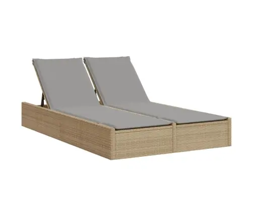 Divvietīgs Sauļošanās Krēsls Ar Matračiem, Bēša Pe Rotangpalma Vidaxl Divvietīgs Sauļošanās Krēsls Ar Matračiem, Bēša Pe Rotangpalma Vidaxl