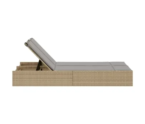 Divvietīgs Sauļošanās Krēsls Ar Matračiem, Bēša Pe Rotangpalma Vidaxl Divvietīgs Sauļošanās Krēsls Ar Matračiem, Bēša Pe Rotangpalma Vidaxl