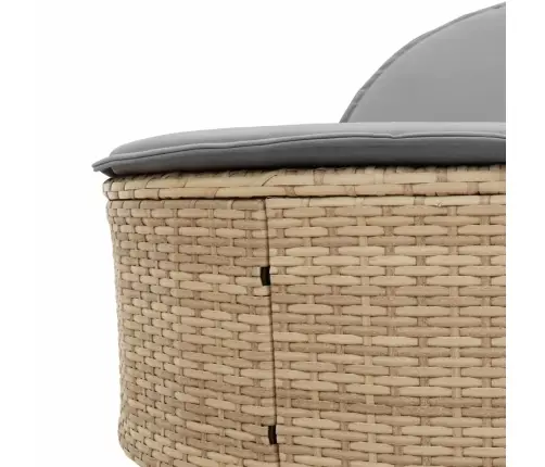 Kahekohaline Päevitustool Istmepatjadega, Beež, Polürotang