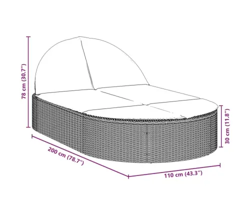 Kahekohaline Päevitustool Istmepatjadega, Beež, Polürotang