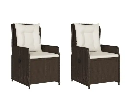 Atgāžami Dārza Krēsli, 2 Gab., Brūna Pe Rotangpalma Vidaxl