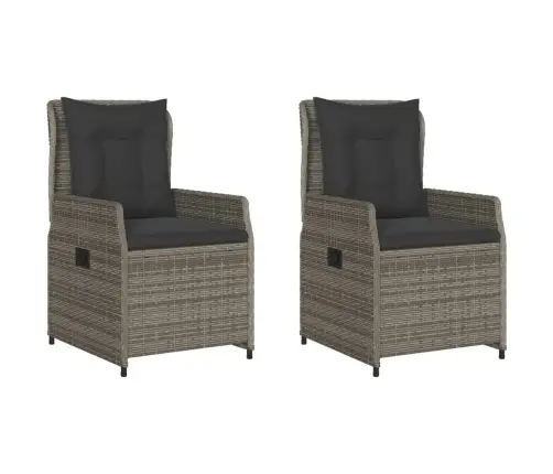 Atgāžami Dārza Krēsli, 2 Gab., Pelēka Pe Rotangpalma Vidaxl