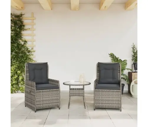 Atgāžami Dārza Krēsli, 2 Gab., Pelēka Pe Rotangpalma Vidaxl