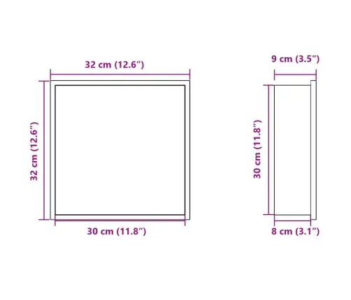 Dušas Plaukts, Matēti Sudraba, 32X32X9 Cm, Nerūsējošais Tērauds Vidaxl