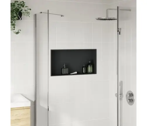 Nišinė Dušo Lentyna, Matinės Juodos Spalvos, 62X32X9cm Plienas