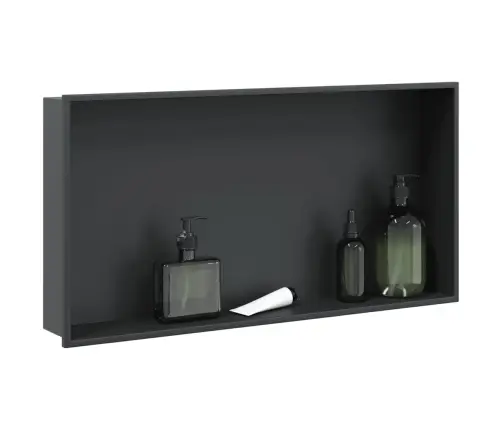 Nišinė Dušo Lentyna, Matinės Juodos Spalvos, 62X32X9cm Plienas