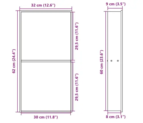 Nišinė Dušo Lentyna, Auksinė, 32X62X9cm Nerūdijantis Plienas