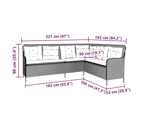 L-Kujuline Aiadiivan Koos Patjadega, Must, Polürotang