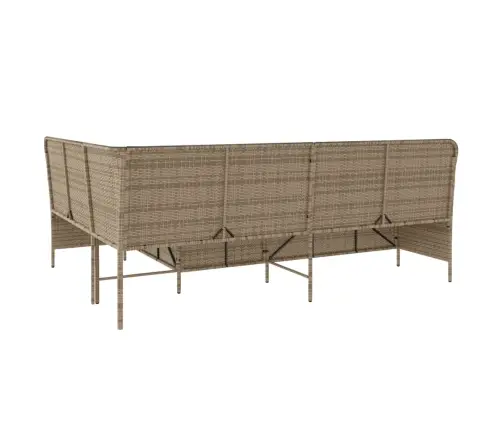 Dārza Dīvāns Ar Spilveniem, L-Forma, Bēša Pe Rotangpalma Vidaxl