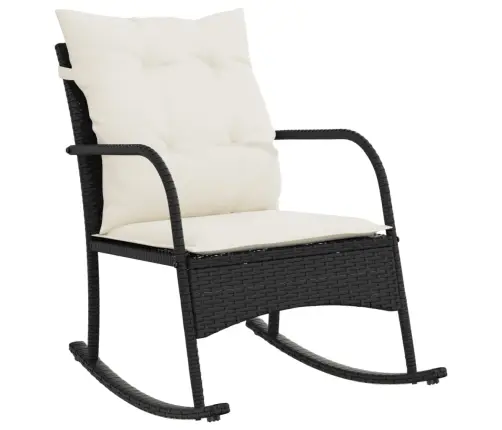 Dārza Šūpuļkrēsls Ar Matračiem, Melna Pe Rotangpalma Vidaxl