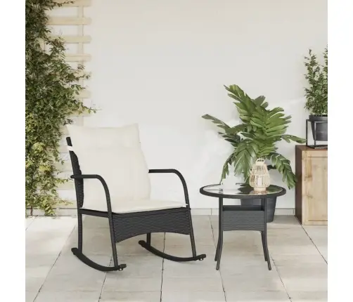 Dārza Šūpuļkrēsls Ar Matračiem, Melna Pe Rotangpalma Vidaxl