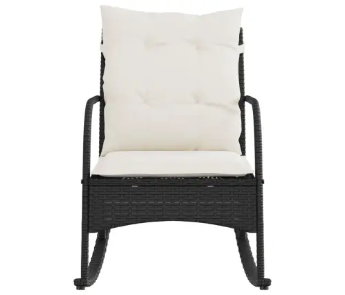 Dārza Šūpuļkrēsls Ar Matračiem, Melna Pe Rotangpalma Vidaxl