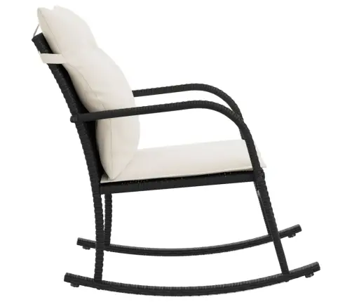 Dārza Šūpuļkrēsls Ar Matračiem, Melna Pe Rotangpalma Vidaxl