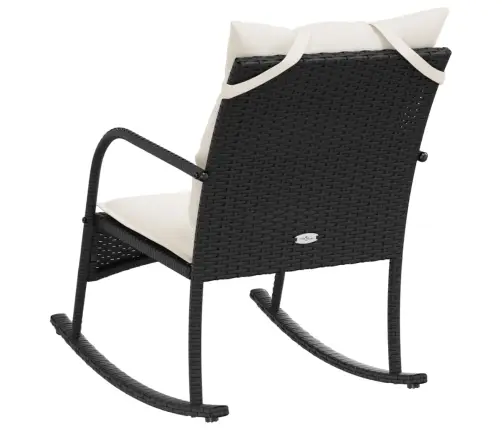 Dārza Šūpuļkrēsls Ar Matračiem, Melna Pe Rotangpalma Vidaxl