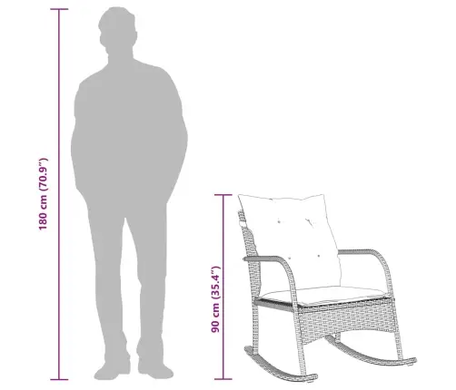 Dārza Šūpuļkrēsls Ar Matračiem, Melna Pe Rotangpalma Vidaxl