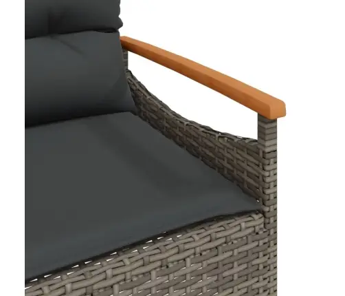 4-Daļīgs Dārza Dīvāna Komplekts Ar Matračiem, Pelēks Pe Pinums Vidaxl