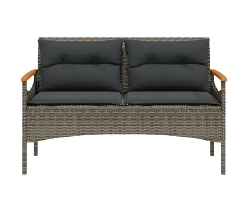 4-Daļīgs Dārza Dīvāna Komplekts Ar Matračiem, Pelēks Pe Pinums Vidaxl