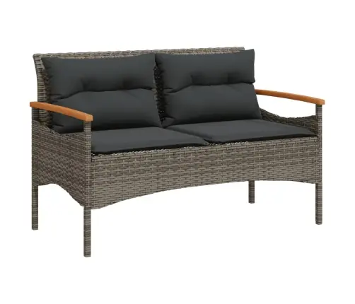 4-Daļīgs Dārza Dīvāna Komplekts Ar Matračiem, Pelēks Pe Pinums Vidaxl