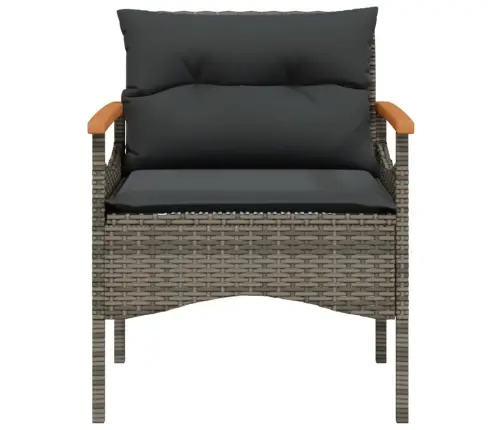 4-Daļīgs Dārza Dīvāna Komplekts Ar Matračiem, Pelēks Pe Pinums Vidaxl