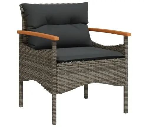 4-Daļīgs Dārza Dīvāna Komplekts Ar Matračiem, Pelēks Pe Pinums Vidaxl