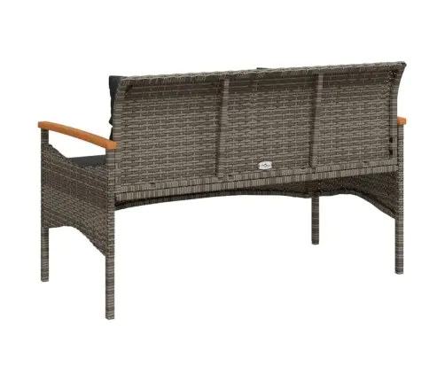 Sodo Suoliukas Su Pagalvėmis, Pilkas, 116X62,5X74cm Pe Ratanas Sodo Suoliukas Su Pagalvėmis, Pilkas, 116X62,5X74cm Pe Ratanas