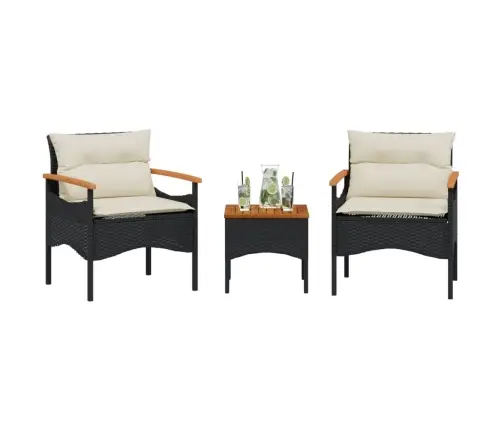 3-Daļīgs Dārza Dīvānu Komplekts Ar Matračiem, Pe Rotangpalma Vidaxl