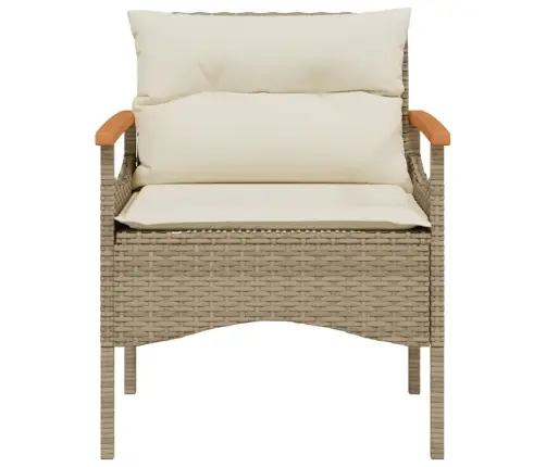 Sofos Komplektas Su Pagalvėlėmis, 3 Dalių, Smėlio, Poliratanas