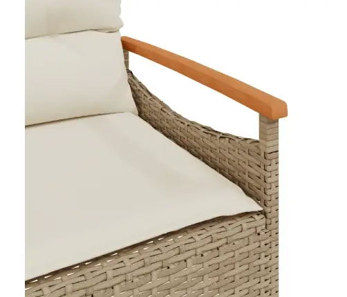 Sofos Komplektas Su Pagalvėlėmis, 3 Dalių, Smėlio, Poliratanas