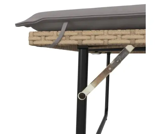 Dārza Sols Ar Matračiem Un Kājsoliņu, Bēša Pe Rotangpalma Vidaxl