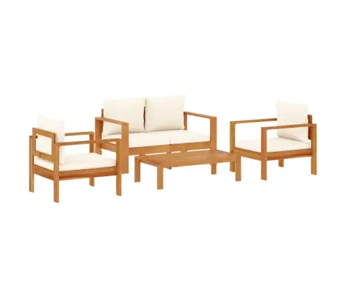 4-Daļīgs Dārza Atpūtas Mēbeļu Komplekts Ar Matračiem, Akācija Vidaxl